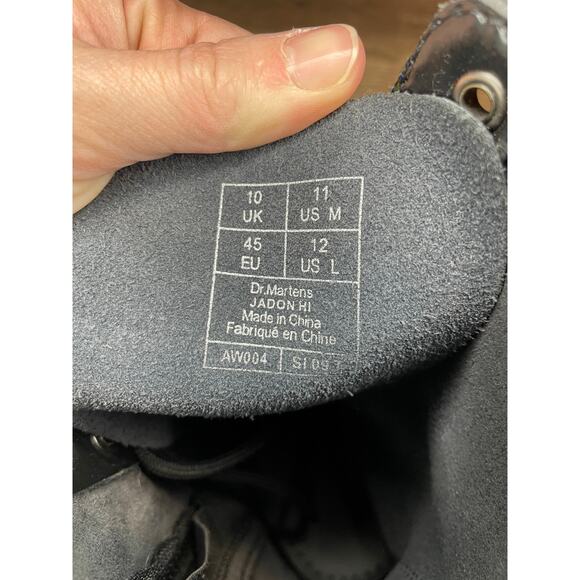 Dr. Martens Jadon Hi Black Combat Boots High Women’s 12 Rainbow Grunge Punk Boho - Picture 6 of 9